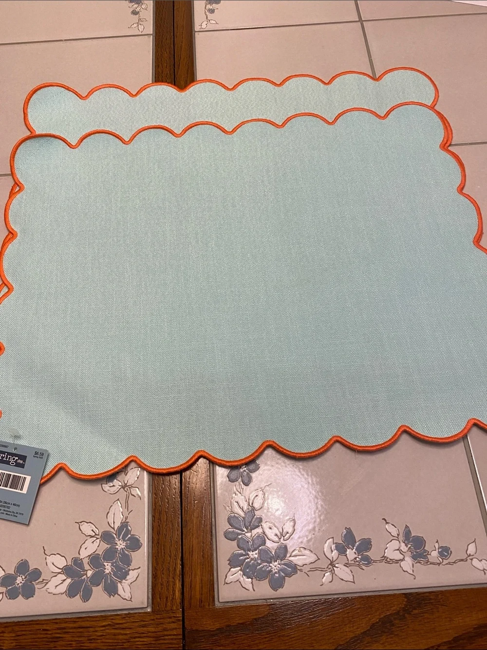 Orange Plastic Dining/ Charger Plate, tumbler set , and placemats